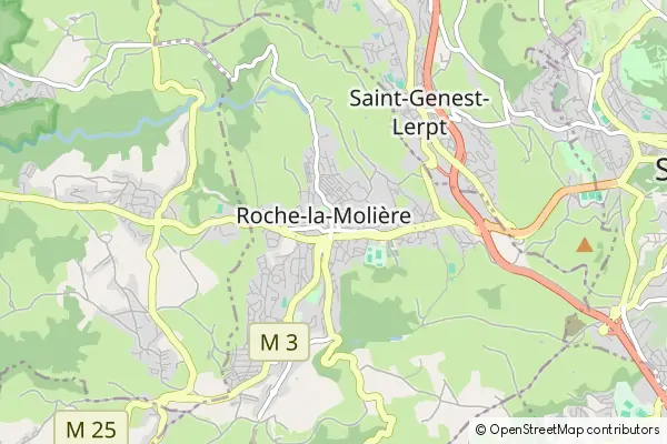 Mapa Roche-la-Molière