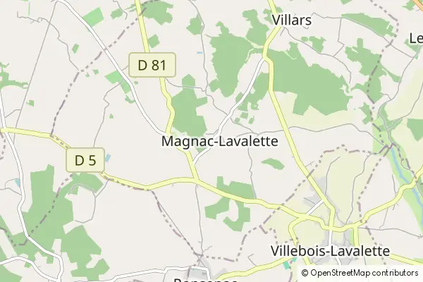 Mapa Magnac-Lavalette-Villars