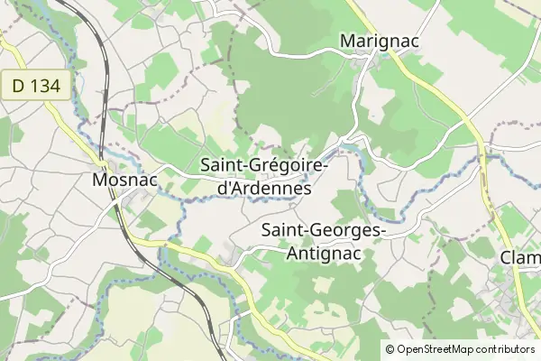 Mapa Saint Gregoire d'Ardennes