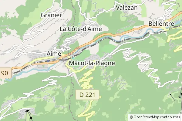 Mapa Mâcot-la-Plagne