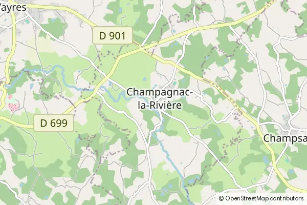 Mapa Champagnac-la-Rivière