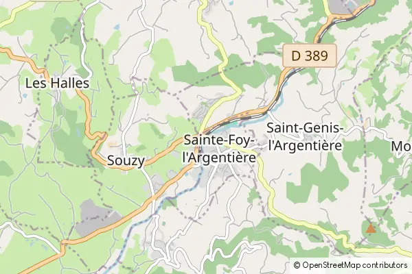 Mapa Sainte-Foy-l'Argentière