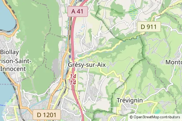 Mapa Grésy-sur-Aix