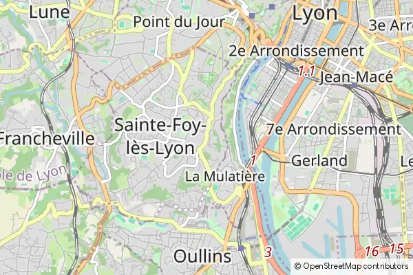 Mapa Sainte-Foy-lès-Lyon