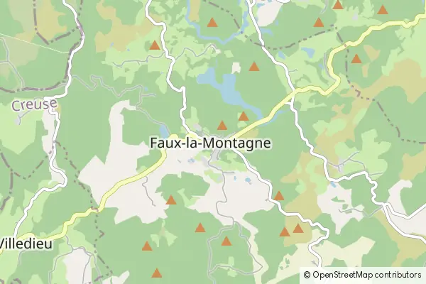 Mapa Faux-la-Montagne