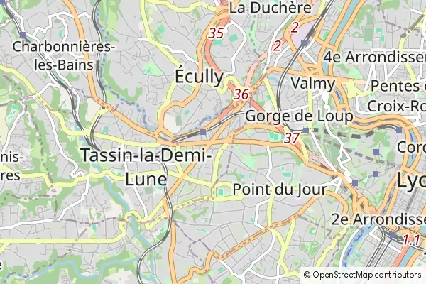 Mapa Tassin-la-Demi-Lune