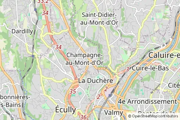 Mapa Champagne-au-Mont-d'Or