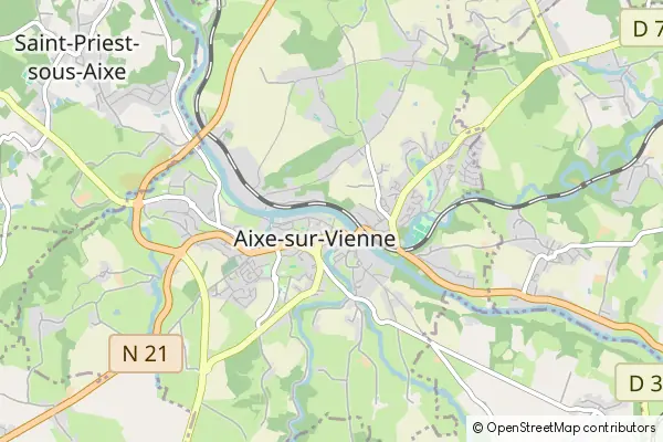 Mapa Aixe-sur-Vienne