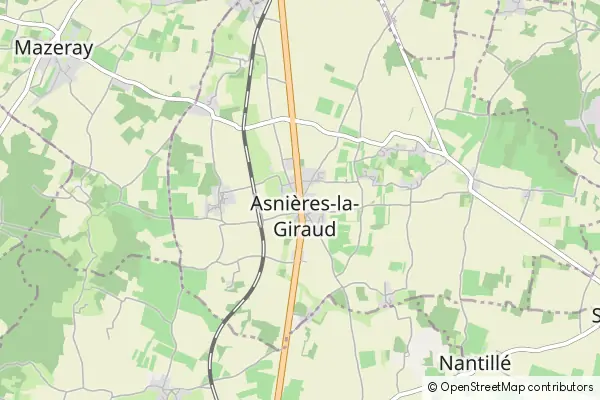 Mapa Asnières-la-Giraud