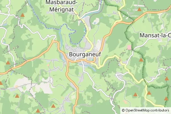 Mapa Bourganeuf