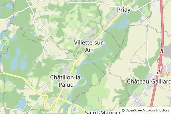 Mapa Villette-sur-Ain