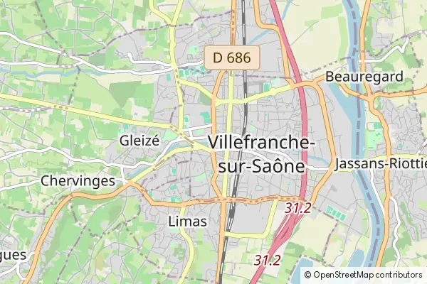 Mapa Villefranche-sur-Saône