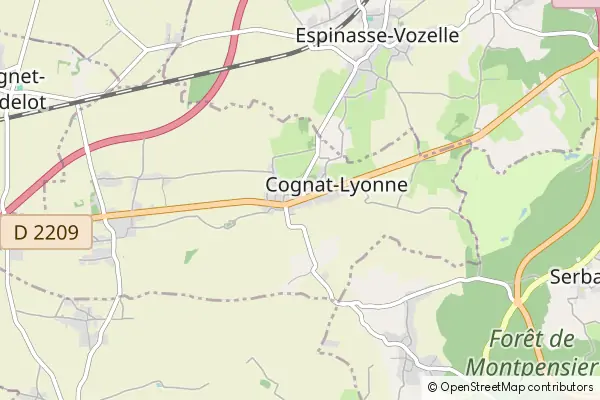 Mapa Cognat-Lyonne