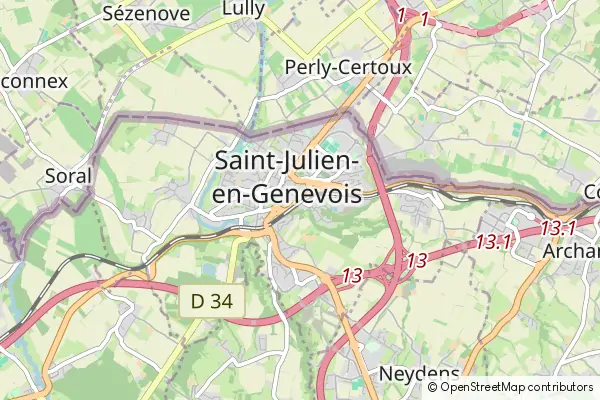 Mapa Saint-Julien-en-Genevois