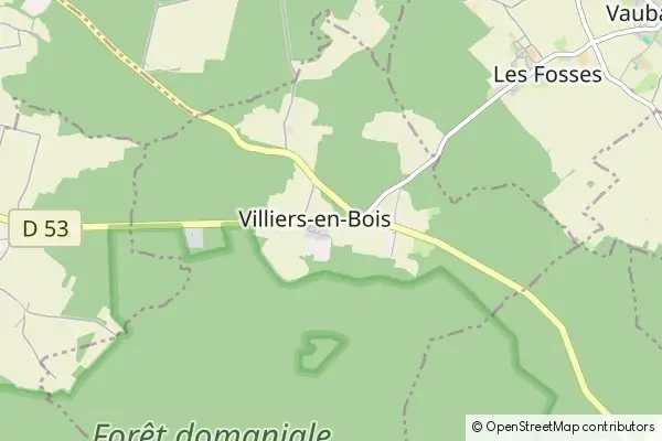 Mapa Villiers-en-Bois