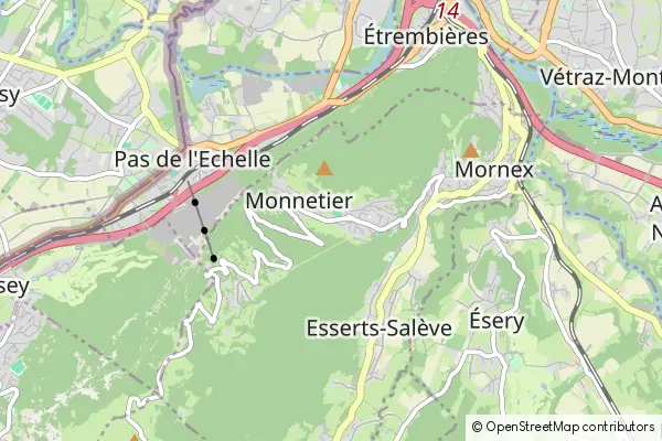 Mapa Monnetier-Mornex