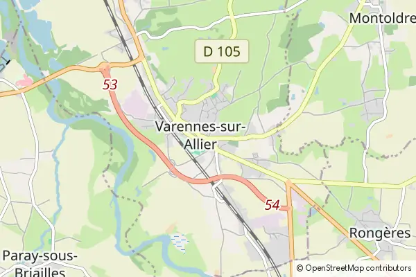 Mapa Varennes-sur-Allier