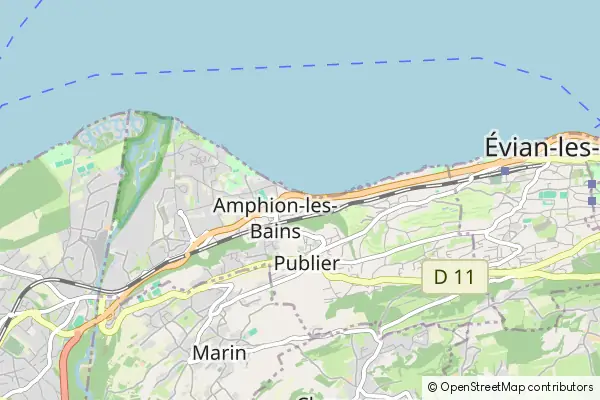 Mapa Amphion Les Bains