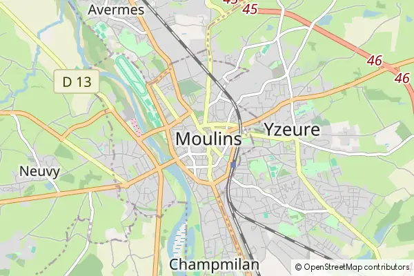 Mapa Moulins