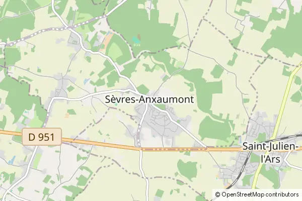 Mapa Sèvres-Anxaumont