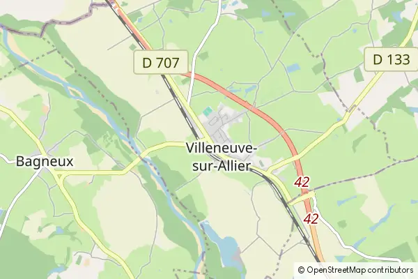 Mapa Villeneuve-sur-Allier