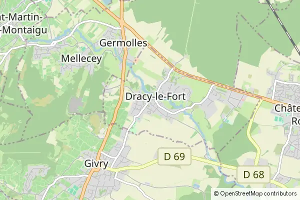 Mapa Dracy-le-Fort