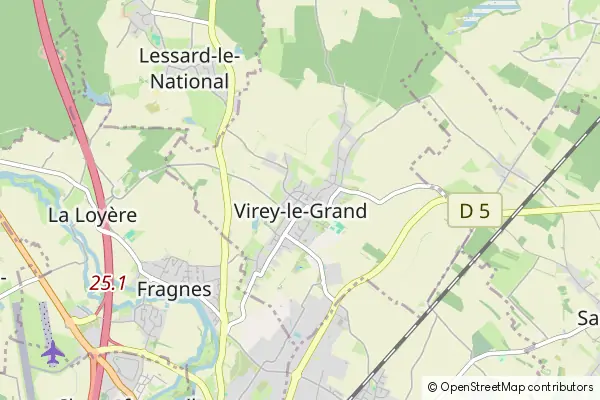 Mapa Virey-le-Grand