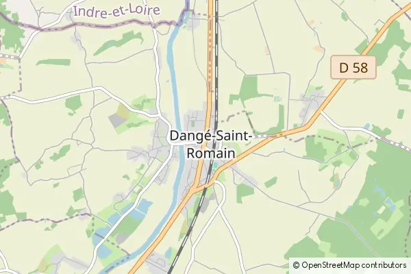 Mapa Dangé-Saint-Romain