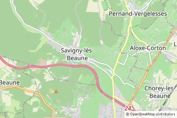 Mapa Savigny-lès-Beaune