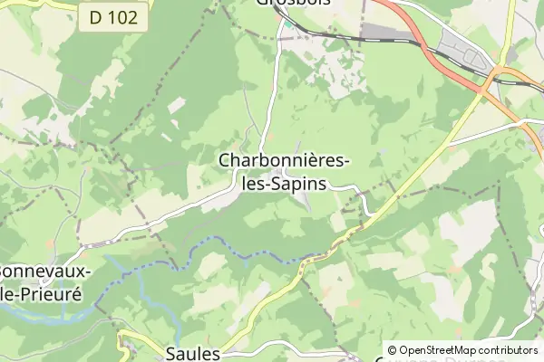 Mapa Charbonnières-les-Sapins