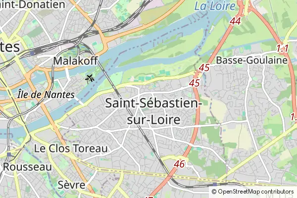 Mapa Saint-Sébastien-sur-Loire