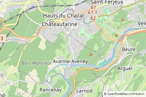 Mapa Avanne-Aveney