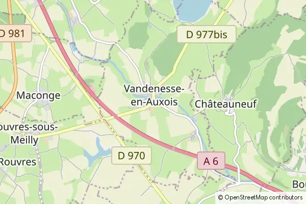 Mapa Vandenesse-en-Auxois