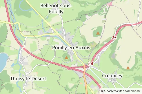 Mapa Pouilly-en-Auxois