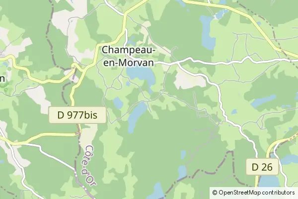 Mapa Champeau-en-Morvan