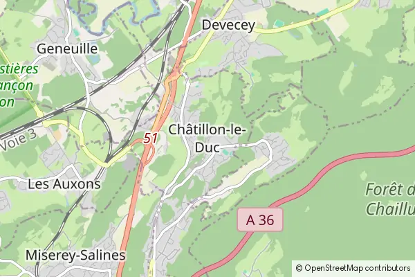 Mapa Châtillon-le-Duc