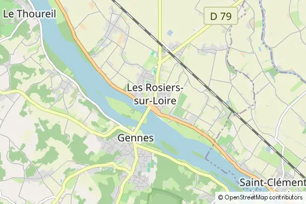 Mapa Les Rosiers sur Loire