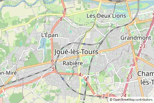 Mapa Joué-lès-Tours