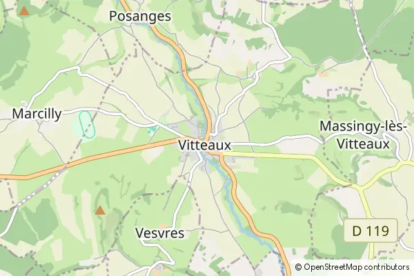 Mapa Vitteaux