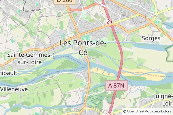 Mapa Les Ponts De Ce