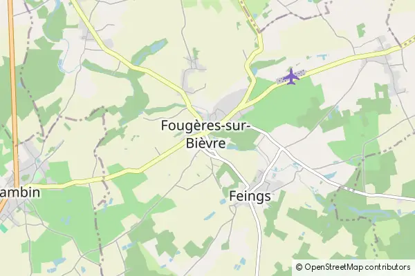 Mapa Fougères-sur-Bièvre