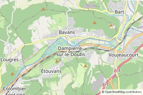 Mapa Dampierre-sur-le-Doubs