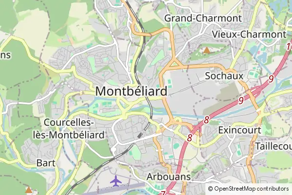 Mapa Montbéliard