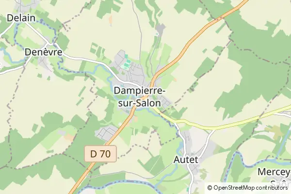 Mapa Dampierre-sur-Salon