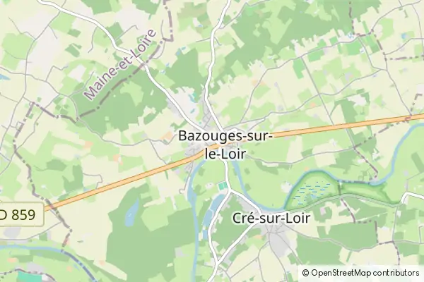 Mapa Bazouges-sur-le-Loir