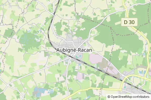 Mapa Aubigné-Racan