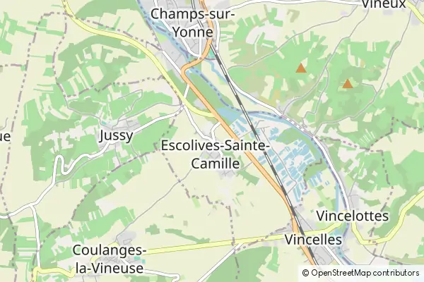 Mapa Escolives-Sainte-Camille