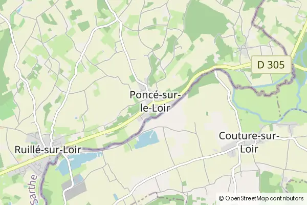 Mapa Poncé-sur-le-Loir