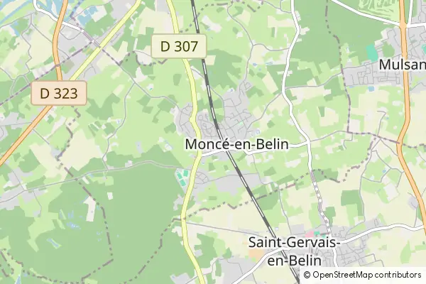 Mapa Moncé-en-Belin