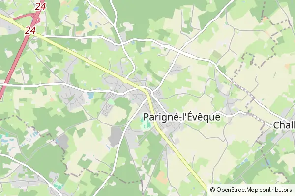 Mapa Parigné-l'Évêque